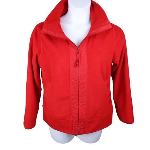 Coldwater Creek Red Fleece Jacket | Women’s S | Full Zip & Pockets - Picture 1 of 9